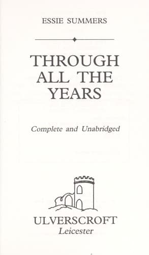 Cover of Through all the years by Essie Summers