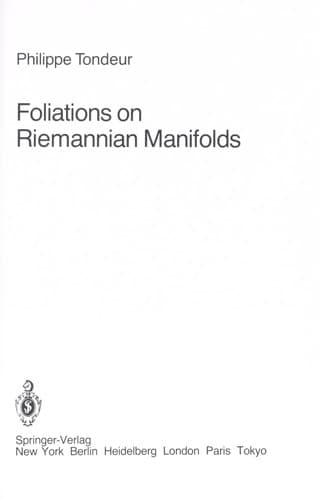 Cover of Foliations on Riemannian manifolds by Philippe Tondeur
