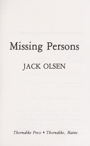 Cover of Missing persons by Jack Olsen