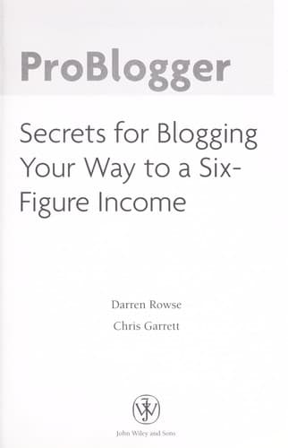 Cover of Problogger by Darren Rowse