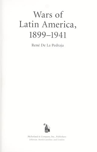 Cover of Wars of Latin America, 1899-1941 by René De La Pedraja Tomán