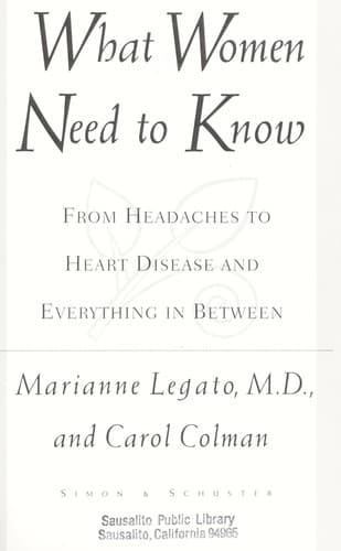 Cover of What women need to know by Marianne J. Legato