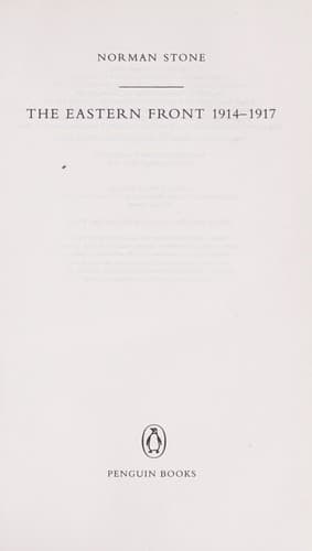 Cover of The eastern front, 1914-1917 by Norman Stone