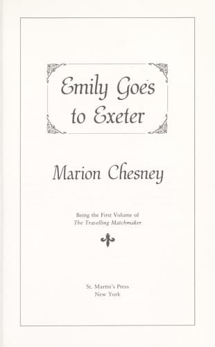 Cover of Emily Goes to Exeter by Marion Chesney