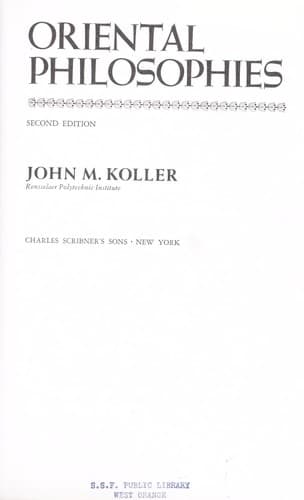 Cover of Oriental philosophies by John M. Koller