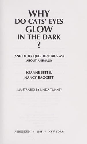 Cover of Why do cats' eyes glow in the dark? by Joanne Settel