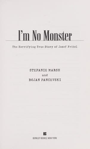 Cover of I'm no monster by Stefanie Marsh