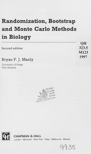Cover of Randomization, bootstrap and Monte Carlo methods in biology by Bryan F. J. Manly