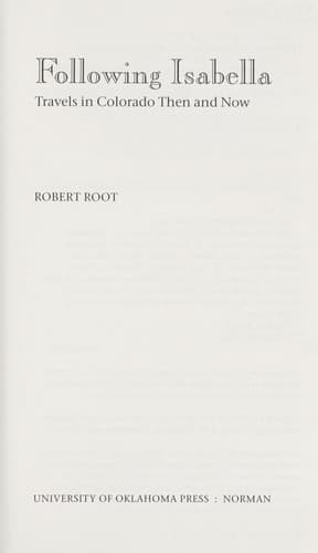Cover of Following Isabella by Robert L. Root