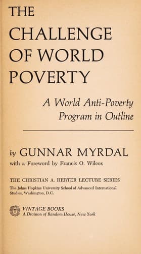 Cover of The challenge of world poverty by Gunnar Myrdal