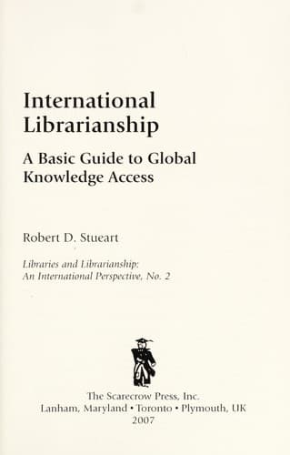 Cover of International librarianship by Robert D. cStueart