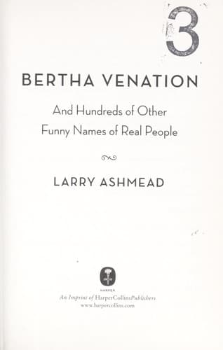 Cover of Bertha Venation by Larry Ashmead