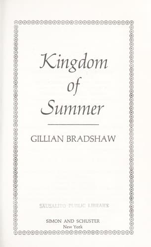 Cover of Kingdom of Summer by Gillian Bradshaw