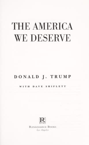 Cover of The America We Deserve by Donald Trump