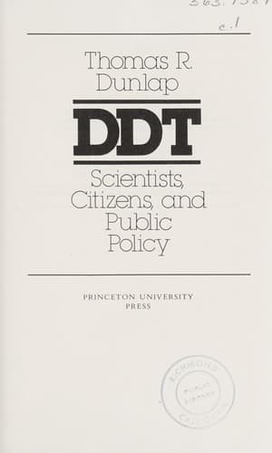 Cover of DDT by Thomas R. Dunlap