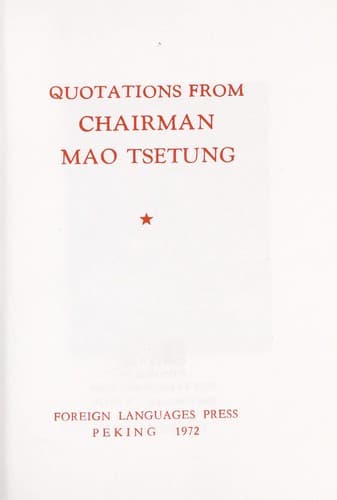 Cover of Mao Tŝe-tung's quotations by Mao Zedong