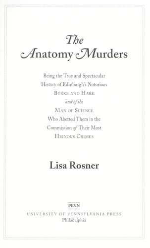 Cover of The anatomy murders by Lisa Rosner