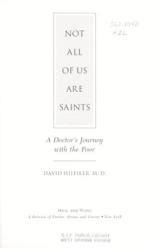 Cover of Not all of us are saints by David Hilfiker