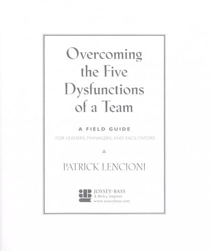 Cover of Overcoming the five dysfunctions of a team by Patrick Lencioni