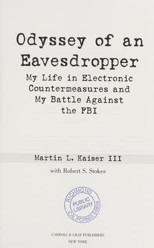Cover of Odyssey of an eavesdropper by Martin L. Kaiser