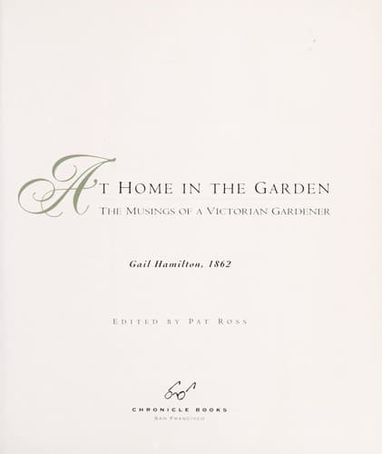 Cover of At home in the garden by Hamilton, Gail
