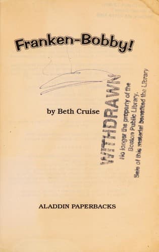 Cover of Franken-Bobby! by Beth Cruise