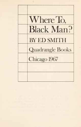 Cover of Where to, black man? by Ed Smith