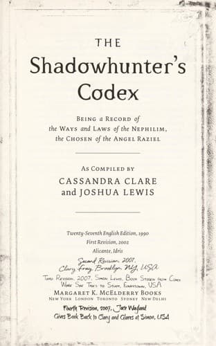 Cover of The Shadowhunter's Codex by Cassandra Clare