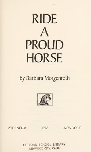 Cover of des chevaux tete haute Ride a proud horse by Barbara Morgenroth