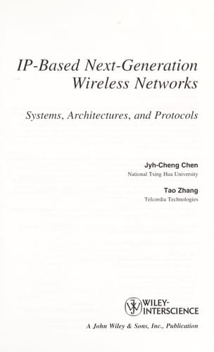 Cover of IP-based next-generation wireless networks by Jyh-Cheng Chen