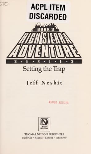 Cover of Setting the trap by Jeffrey Asher Nesbit