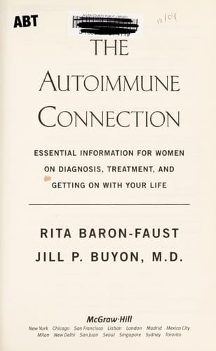Cover of The autoimmune connection by Rita Baron-Faust
