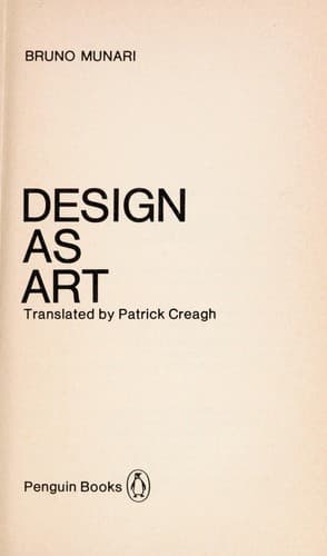 Cover of Design as art by Bruno Munari