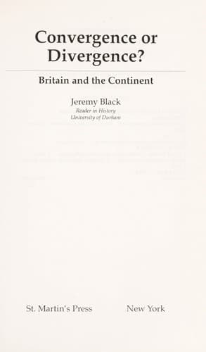 Cover of Convergence or divergence? by Jeremy Black