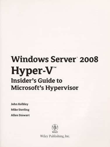 Cover of Windows server 2008 Hyper-V by John Kelbley