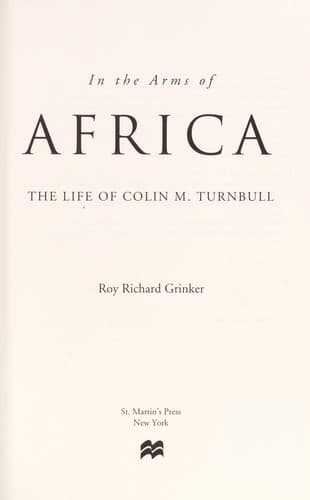 Cover of In the arms of Africa by Roy Richard Grinker