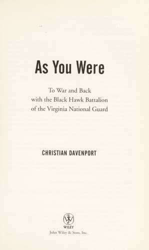 Cover of As you were by Christian Davenport