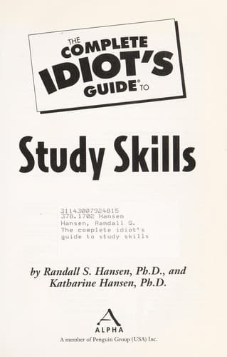 Cover of The complete idiot's guide to study skills by Randall S. Hansen