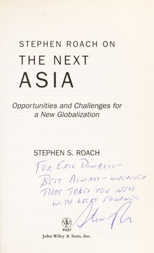 Cover of Stephen Roach on the next Asia by Stephen Roach