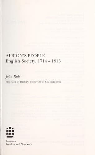 Cover of Albion's people by John Rule