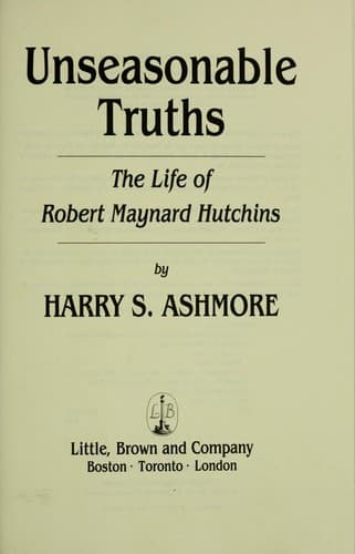 Cover of Unseasonable truths by Harry S. Ashmore