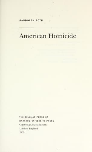 Cover of American homicide by Randolph Roth