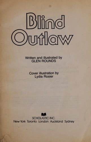 Cover of Blind outlaw by Glen Rounds