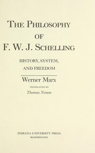 Cover of The philosophy of F.W.J. Schelling by Marx, Werner