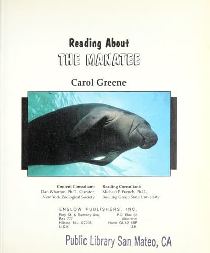 Cover of Reading about the manatee by Carol Greene