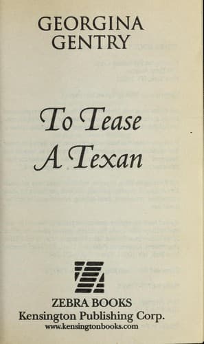 Cover of To Tease a Texan by Georgina Gentry