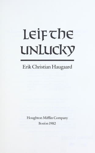 Cover of Leif the unlucky by Erik Christian Haugaard
