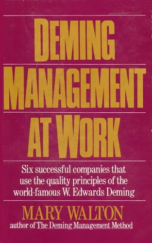 Cover of Deming management at work by Mary Walton
