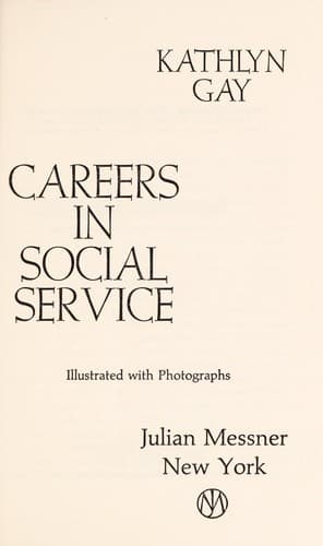Cover of Careers in social service by Kathlyn Gay