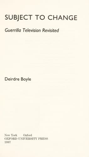 Cover of Subject to change by Deidre Boyle